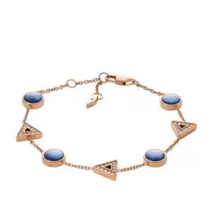 Image of Ladies Fossil Plated Stainless Steel Geometric Geometric