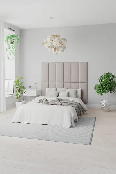 Image of Aspire EasyMount Wall Mounted Upholstered Panels, Modular DIY Headboard in Eire Linen Fabric (Pack of 8) Off White