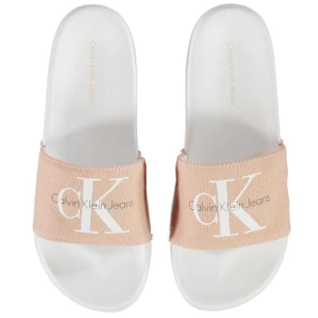 Image of Calvin Klein Jeans Logo Sliders - Dusk/White