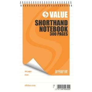 Image of Silvine Ruled Spiral Bound Shorthand Notepad 127x203mm Pack of 6 449