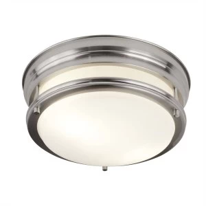 Image of 2 Light Bathroom Satin Silver, White IP44, E27