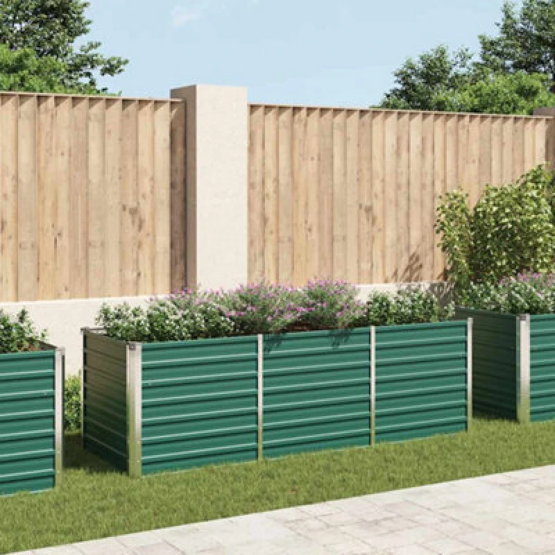 Image of Vidaxl Garden Raised Bed Galvanised Steel 240X80X77cm Green