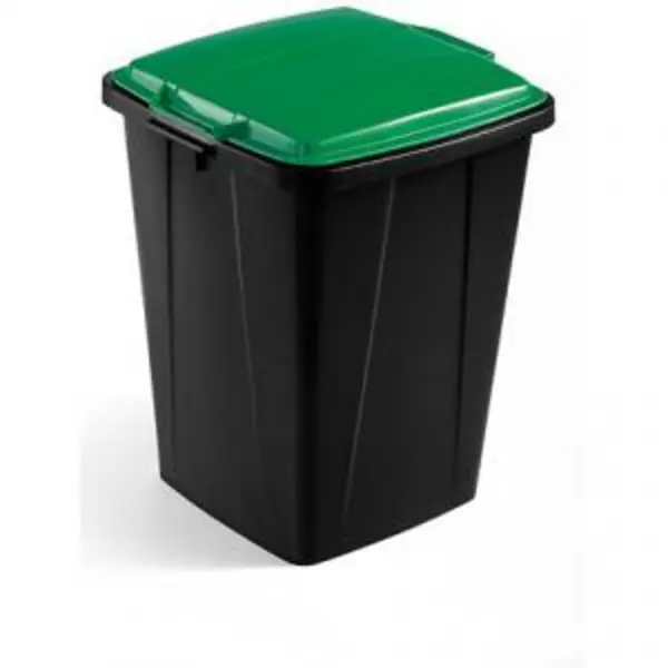 Image of Durable DURABIN Strong Square Black Recycling Bin Green Lid - 90L DRBEVEH2023030
