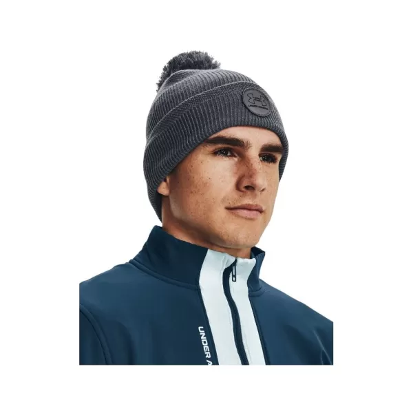 Image of Under Armour ColdGear Infrared Driver Pom Beanie Pitch Gray