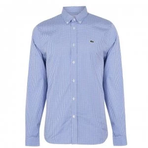 Image of Lacoste Gingham Shirt - Blue/White F2F
