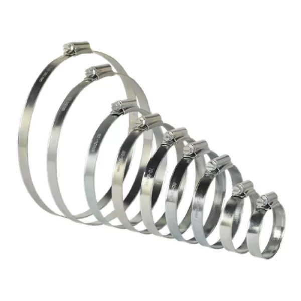 Image of Genuine SEALEY SHCS2 Hose Clip Assortment 26pc Ø44-160mm Zinc Plated