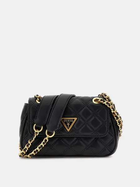 Image of Guess Giully Quilted Mini Crossbody Bag 14767538 Black