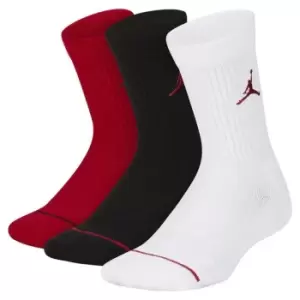 Image of Air Jordan 3 Pack Crew Socks Childrens - Red