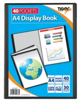 Image of Tiger A4 Presentation Display Book Black 40 Pocket