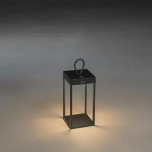 Image of Konstsmide Ravello Outdoor Effect Lantern USB Black Dimmable 30cm, IP54