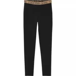 Image of Calvin Klein Jeans Logo Elastic Milano Leggings - Black