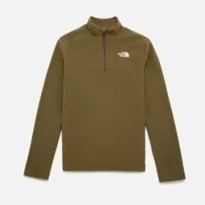 Image of The North Face Boys' Youth Glacier Recycled 1/4 Zip Sweater - Khaki - 5-6 Years