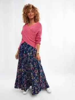 Image of Joe Browns Blissfully Bold Botanical Skirt -blue, Blue, Size 12, Women