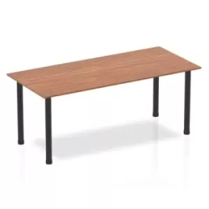 Image of Impulse 1800mm Straight Table Walnut Top Black Post Leg