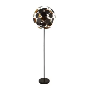 Image of Discus 4 Light Black, Gold Floor Lamp