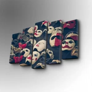 Image of 5PUC-109 Multicolor Decorative Canvas Painting (5 Pieces)