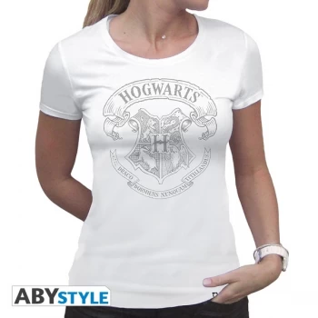 Image of Harry Potter - Hogwarts Womens Medium T-Shirt - White