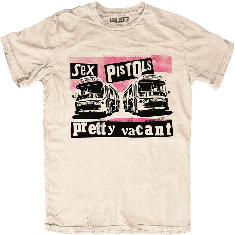 Image of Sex Pistols Mens Pretty Vacant T-Shirt in Light Sand Size: Large Light Sand Male L
