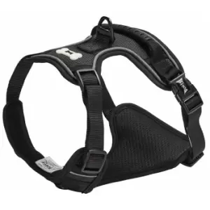 Image of Bunty Soft Padded Comfortable Fabric Dog Puppy Pet Adjustable Outdoor Harness - Black - Large