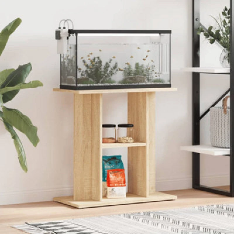 Image of VIDAXL Vidaxl - Aquarium Stand Sonoma Oak 60x30x60cm Engineered Wood 8720845417727