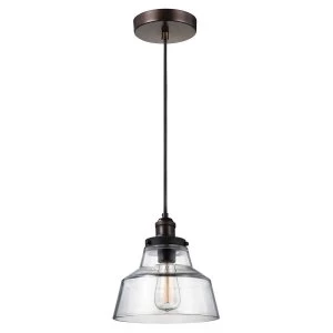 Image of 1 Light Dome Ceiling Pendant Brass, Dark Zinc, E27