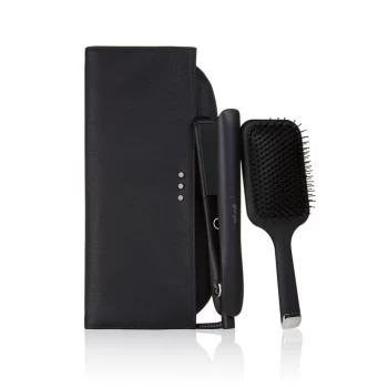 Image of GHD Gold Styler Gift Set with Paddle Brush and Heat Resistant Bag - Black