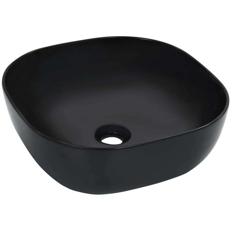 Image of vidaXL Wash Basin 42.5x42.5x14.5cm Ceramic Black 143918