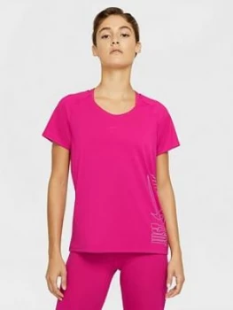 Image of Nike Running Icon Clash Miler T-Shirt (Curve) - Pink