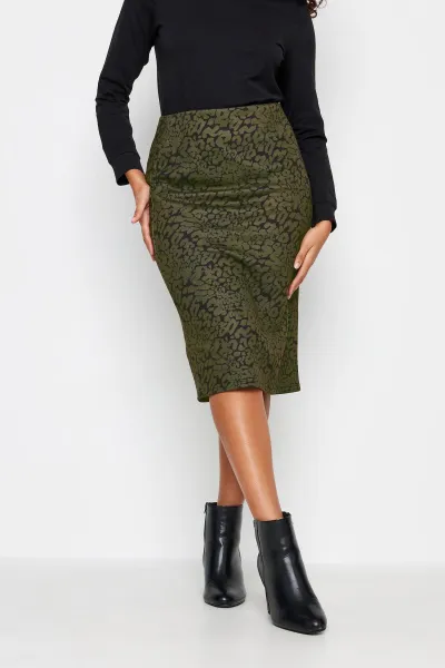 Image of Petite Animal Print Ponte Skirt