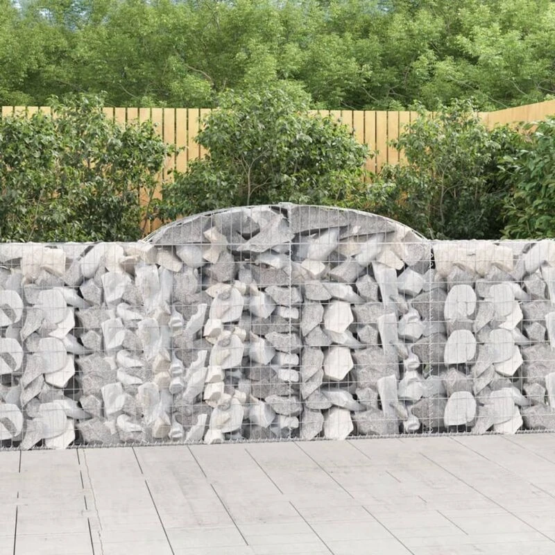 Image of VIDAXL Arched Gabion Baskets 25 pcs 300x30x100/120cm Galvanised Iron Vidaxl 8720845571191