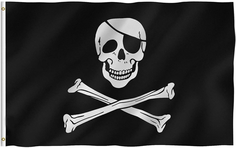 Image of Shatchi Jolly Roger Pirate National Flags Events World Cup Banner 5 X 3ft Multi unisex