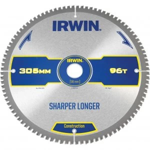Image of Irwin ATB Ultra Construction Circular Saw Blade 305mm 96T 30mm