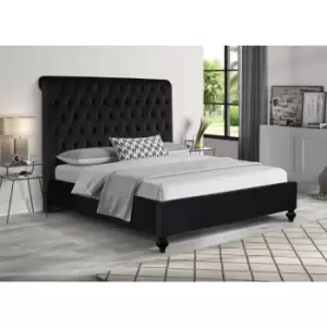 Image of Fiona Bed King Plush Velvet Black