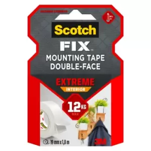 Image of 3M Scotch-Fix Extreme Interior White Mounting Tape (L)1.8M (W)19mm