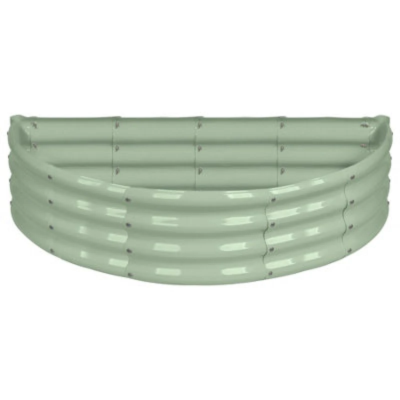 Image of Harbour Housewares Semicircular Galvanised Steel Raised Garden Bed - 120Cm X 60Cm - Green