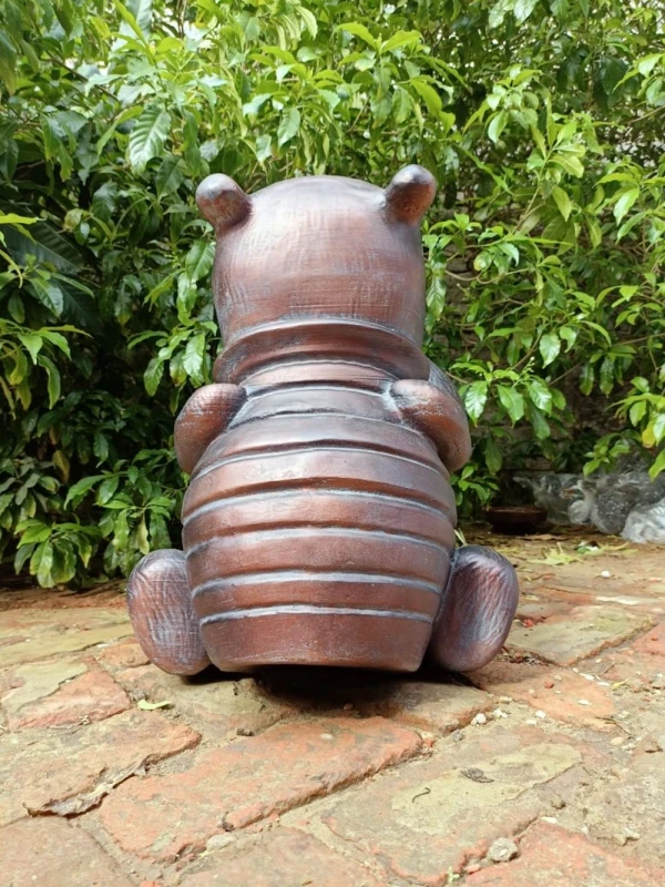 Image of Inspirational Gifting Large Winnie-The-Pooh Ornament Sculpture For A Home or Garden in Bronze Bronze Unisex