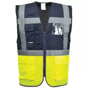 Image of Portwest C276YNRL - sz L Paris Executive Vest - Yellow/Navy - Yellow/Navy