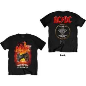 Image of AC/DC - FTATR 40th Flaming Unisex Medium T-Shirt - Black