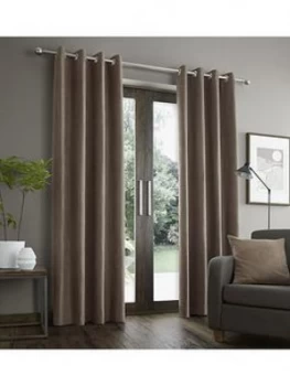 Image of Catherine Lansfield Faux Suede Eyelet Curtains