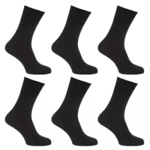 Image of Mens Stay Up Non Elastic Diabetic Socks (Pack Of 6) (UK Shoe 11-14, EUR 45-48) (Black)