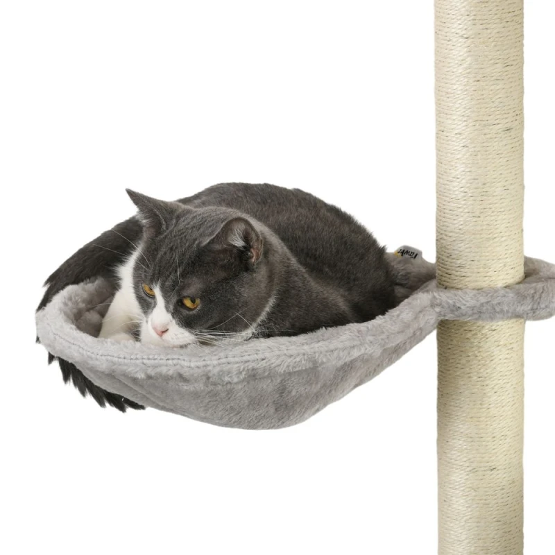 Image of PawHut 4PCs Cat Wall Furniture w/ Hammock, Ladder - Grey D30-729V80GY