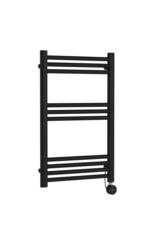 Image of Balterley Electric Round Towel Rail 800x500 - Matt Black Unisex