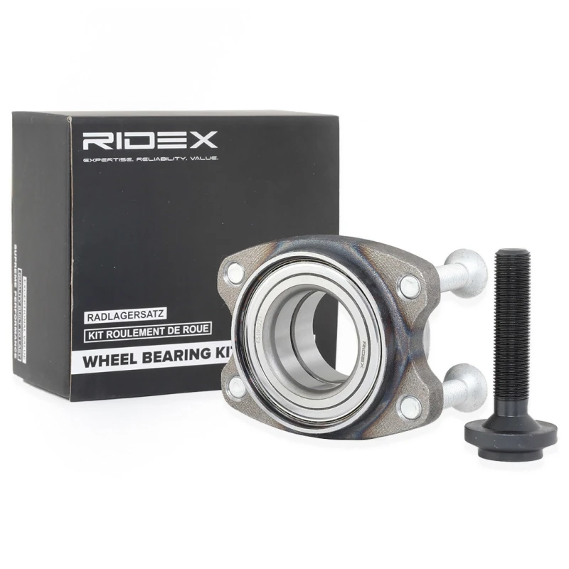 Image of RIDEX 654W0221 Wheel bearing kit Front axle both sides, with bolts/screws Wheel Bearing Kit (654)