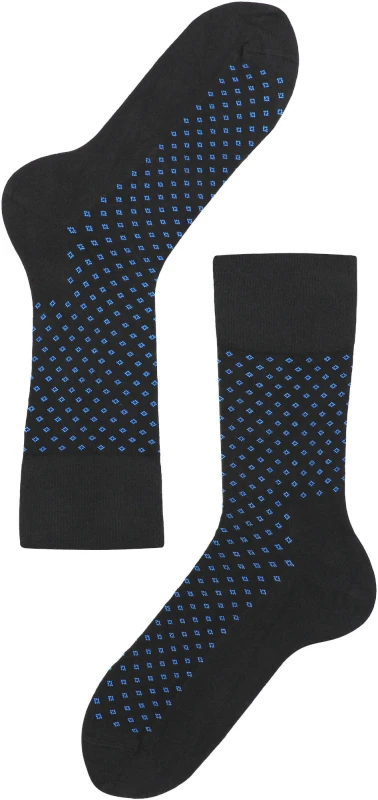 Image of Lenz Think About Dots Socks - Pack of 2, black-blue, Size 45 - 47 for Men