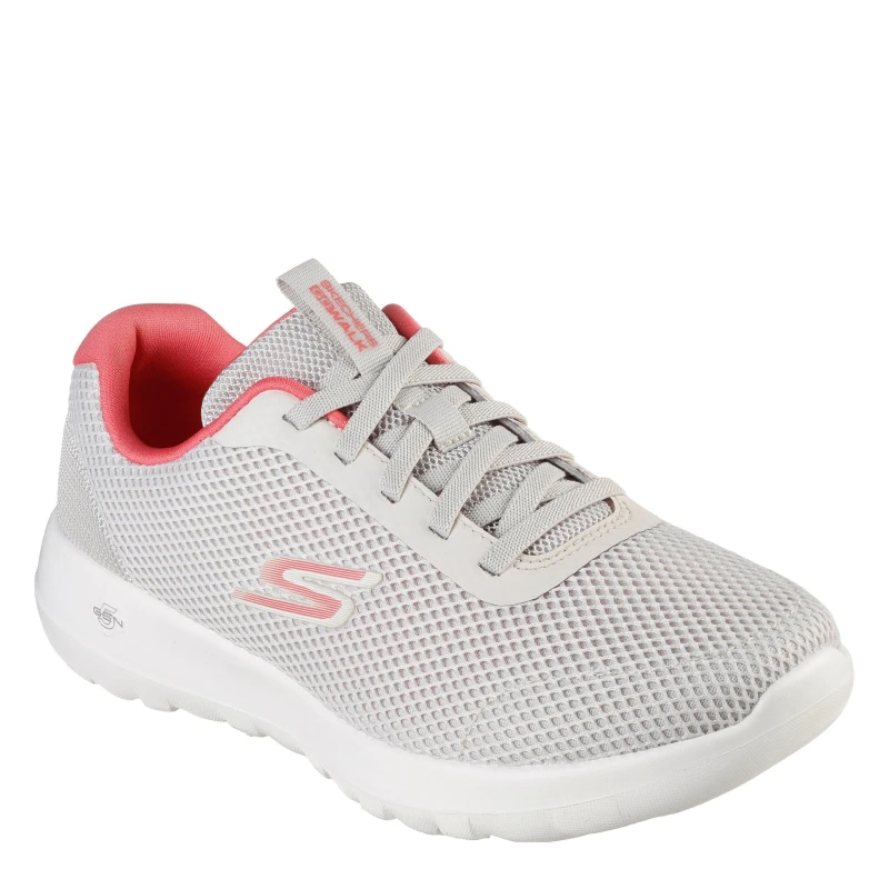 Image of Skechers Athletic Mesh Bungee W Color Pop Li Slip On Trainers Womens Off White/Pink female 2 (35)