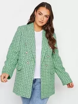 Image of Yours Boucle Blazer Green, Size 20, Women