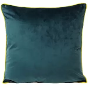 Image of Paoletti Meridian Cushion Cover (55x55cm) (Teal/Yellow)
