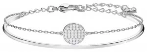 Image of Swarovski Ginger Rhodium Plated Bangle White Stones Jewellery