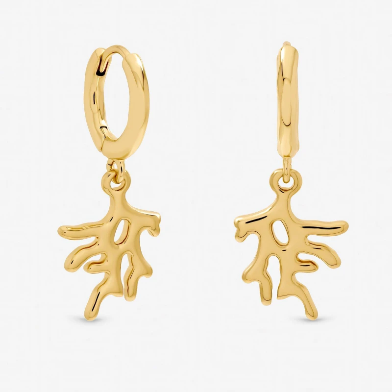 Image of Inicio Pearl Shell Coral MisMatch Earrings - Gift Pouch Gold female One Size