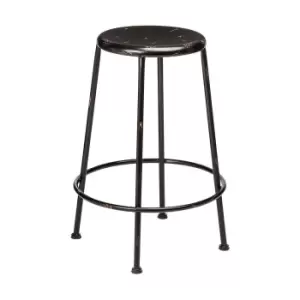 Image of Metal Stool with Distressed Effect